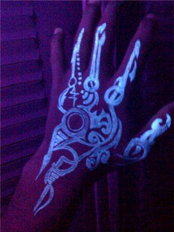 Clear Ink, UV hand tattoo tattoo