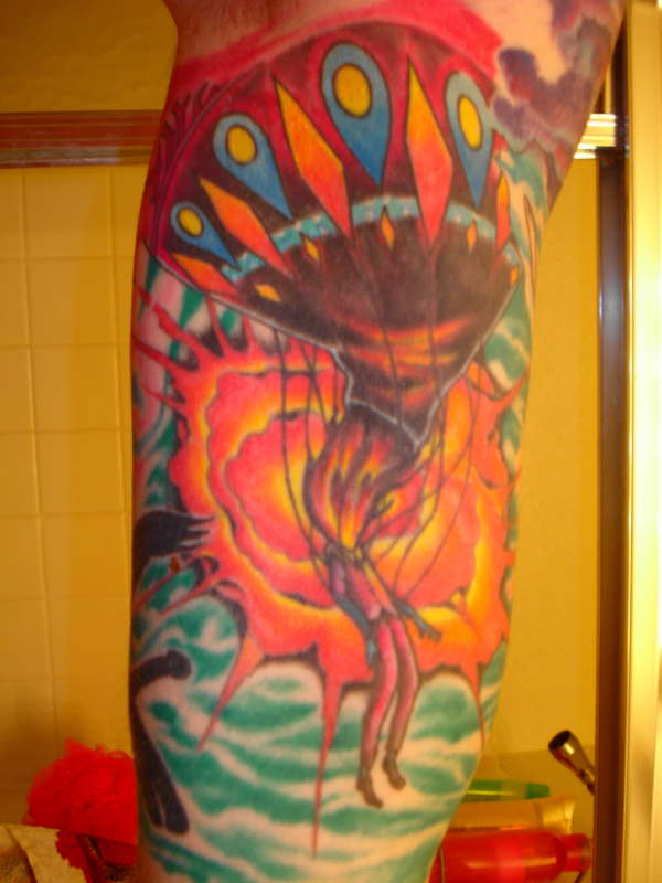 Inner Arm Hot Air Balloon tattoo
