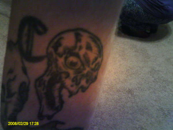on my own leg tattoo