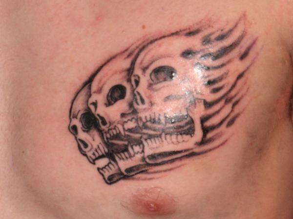three skulls tattoo