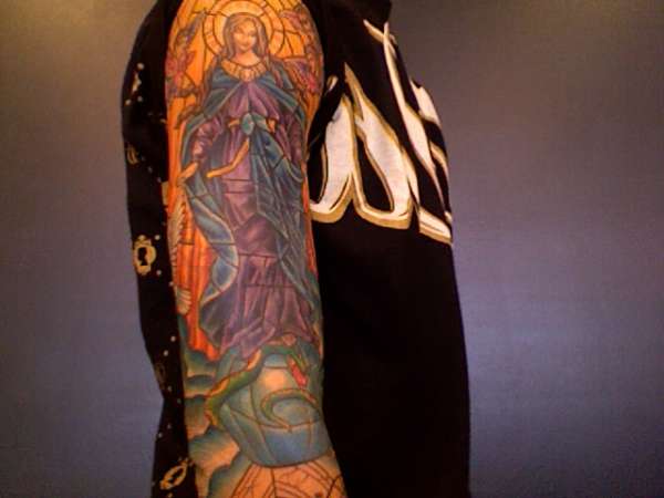Stained Glass Sleeve tattoo