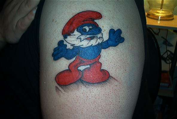 Papa Smurf tattoo.