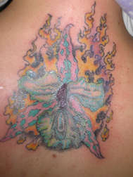 Flamming Flower tattoo
