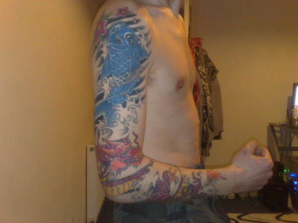Koi and dragon(unfinshed) tattoo