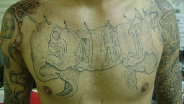 freehand chest tattoo