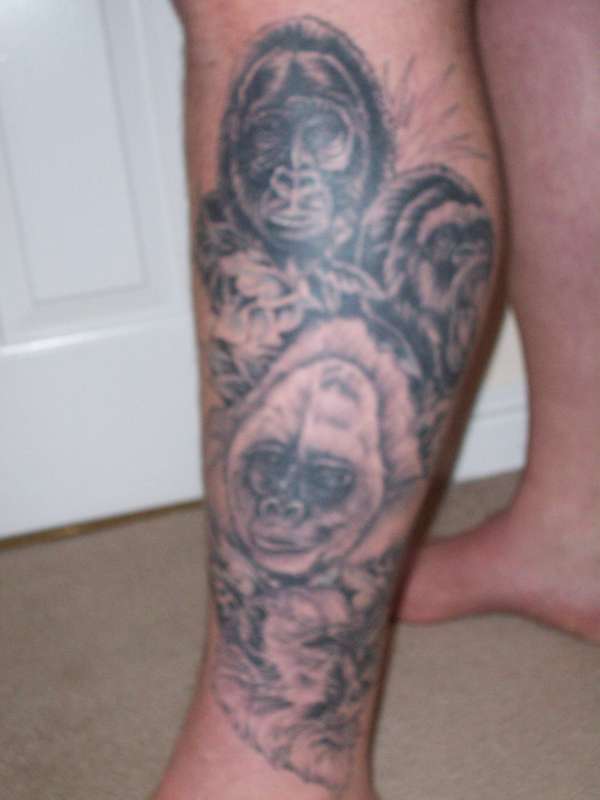 Ape leg tattoo
