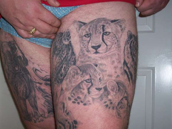 Big cat leg 3 tattoo