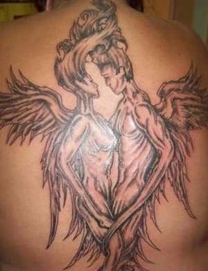 Entwined Angel tattoo