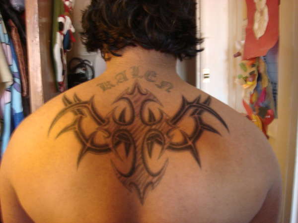 kalen's tribal cross tattoo