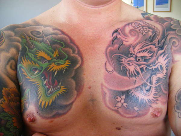 oriental dragons tattoo