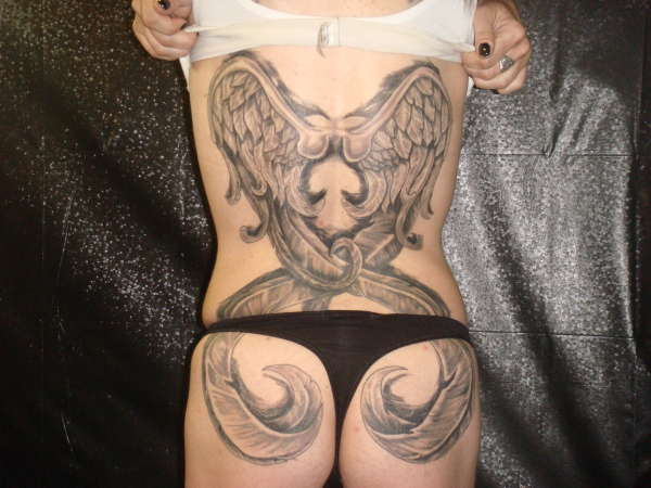 Hand Drawn Wings tattoo