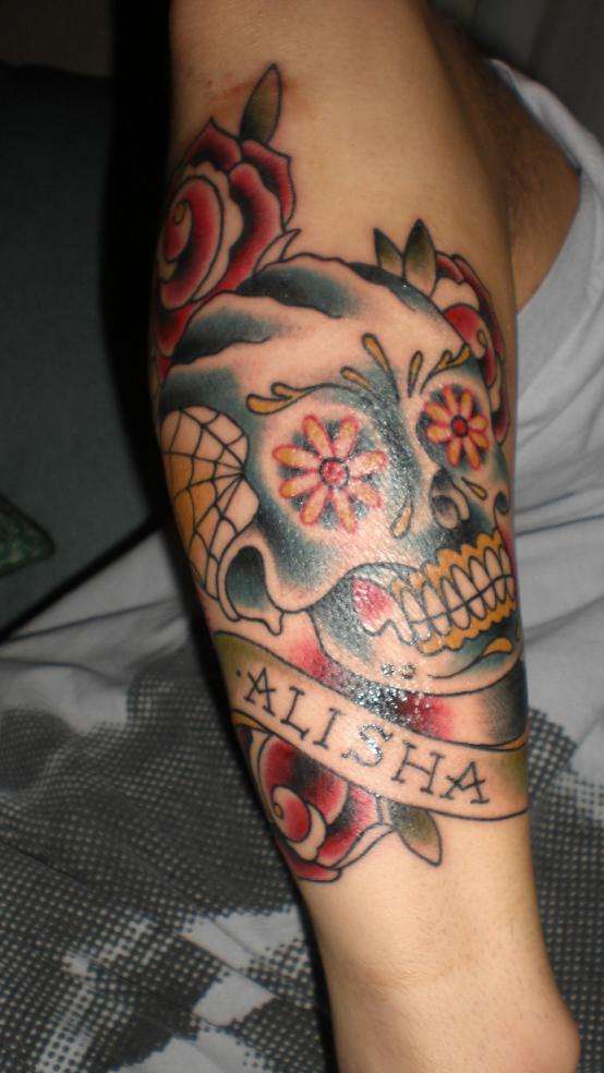 day of the dead skull for my mom tattoo