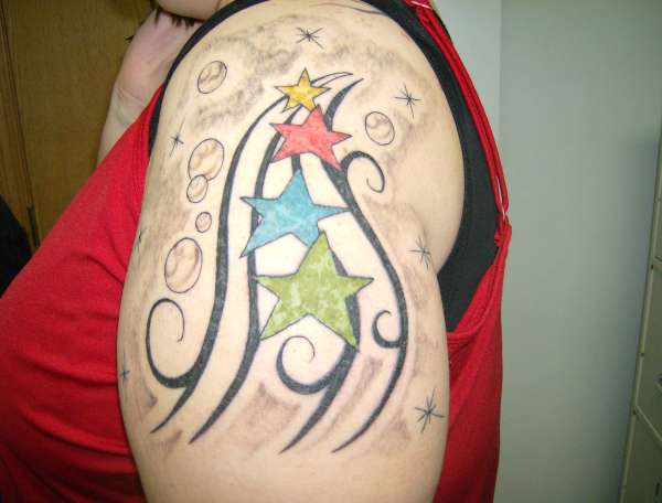 Stars and Tribal tattoo