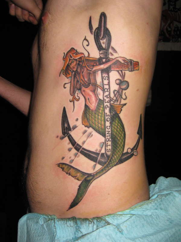 String of Pearls Mermaid tattoo