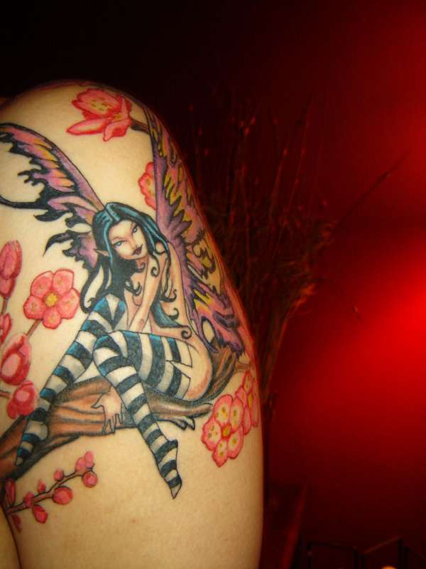 Another picture of my new fairy and her plum blossoms tattoo