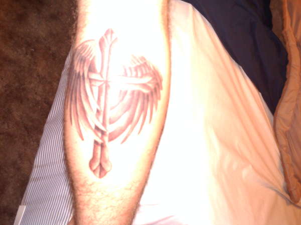 cross wings tattoo