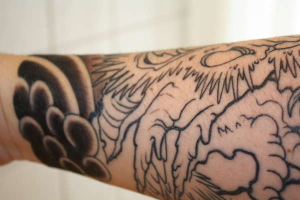 japanese full sleeve in progress tattoo