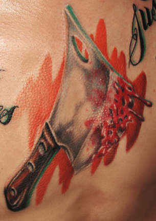 Butchers cleaver tattoo
