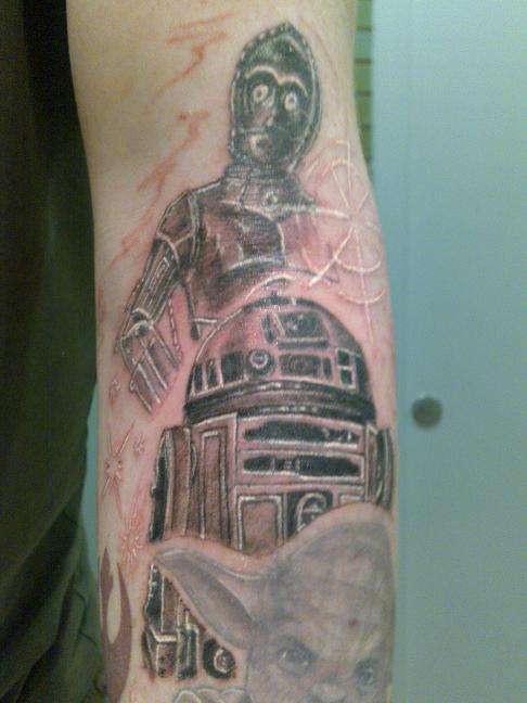 R2D2 and C3P0 tattoo