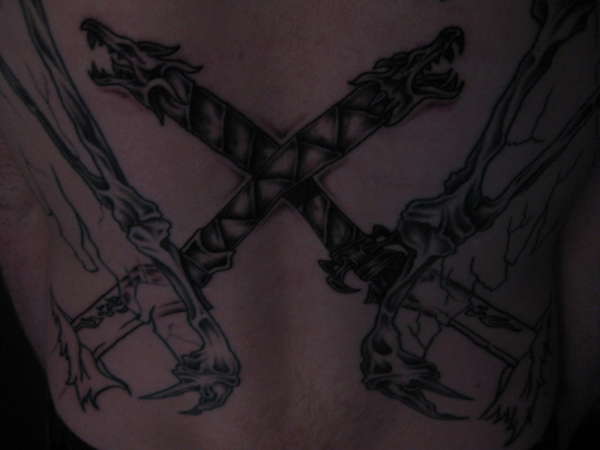 Dragon katanas tattoo