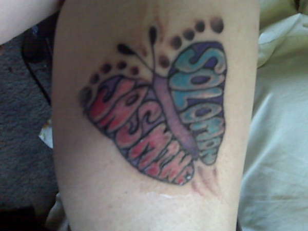 my kids footprints as a tattoo tattoo