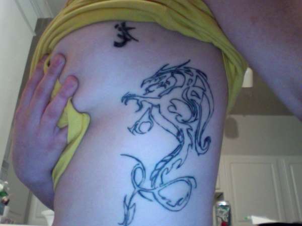 (unfinished) dragon and kanji tattoo