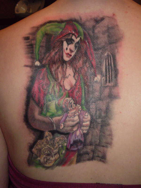 female jester tattoo designs