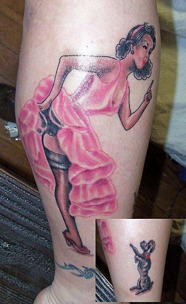 Pin-up girl (old school style) tattoo