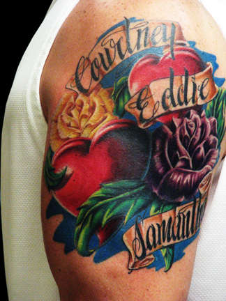 Heart and Rose Cover-up tattoo
