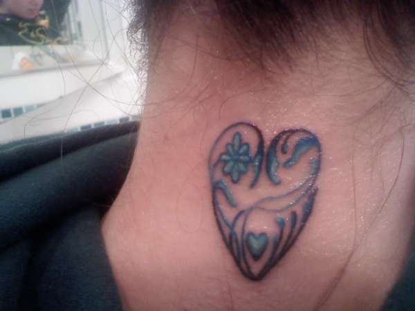 black and blue heart tattoo