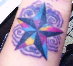 before and after (cover up)  NAUTIC STAR tattoo