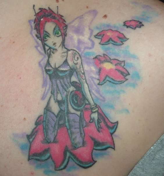 Floating Butterfly Fairy tattoo