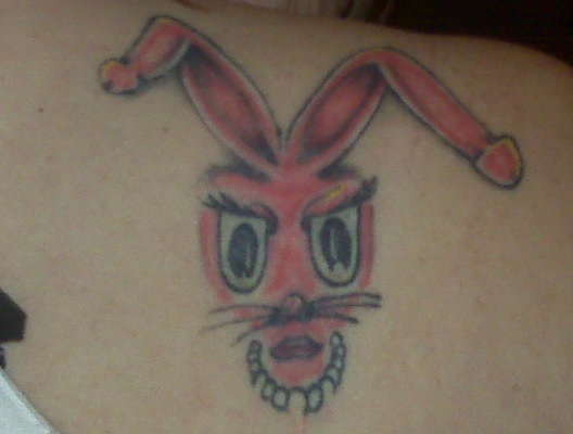 pink pearl bunny tattoo