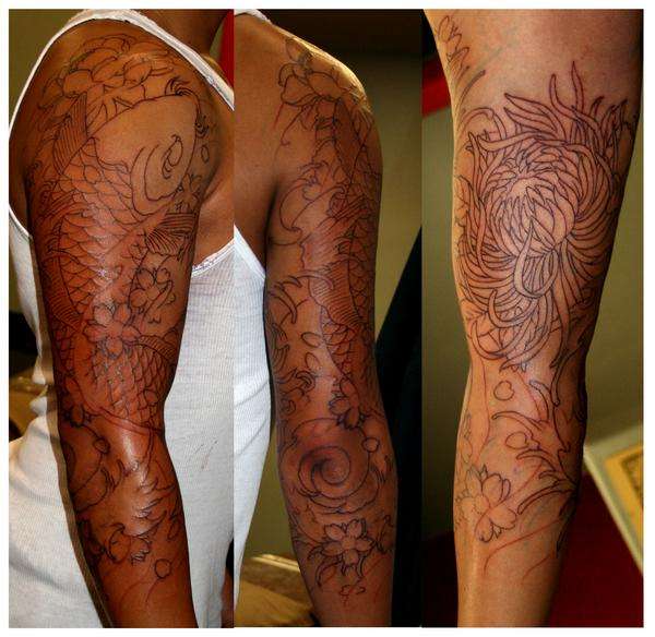 3/4 Sleeve outline tattoo