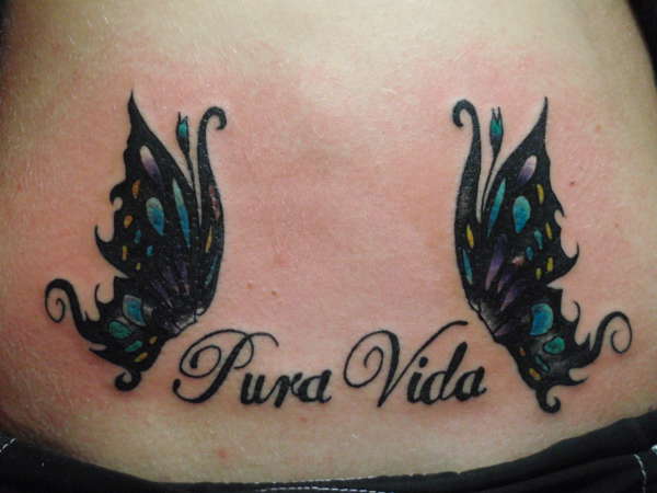 Butterfly wings Pura Vida tattoo