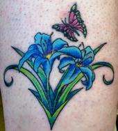 Lily and Butterfly tattoo