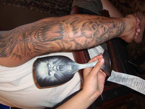 halloween mask tattoo