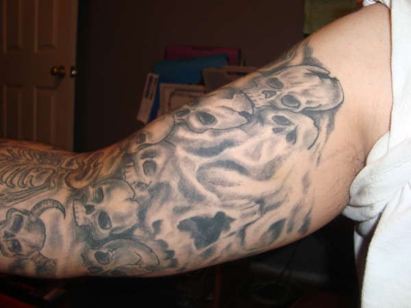 skull faces tattoo