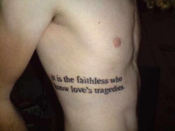It is the faithless....Oscar Wilde tattoo