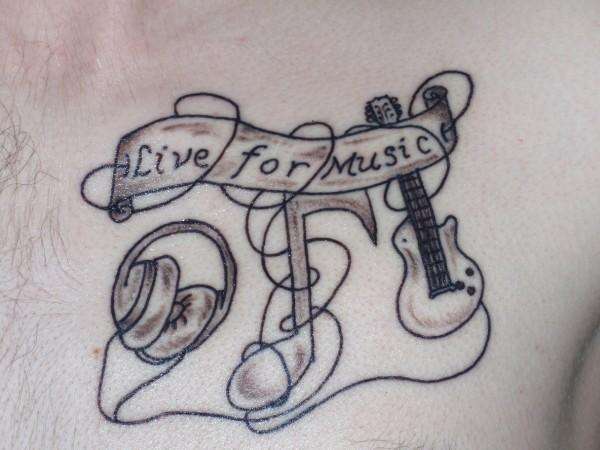 Live For Music tattoo