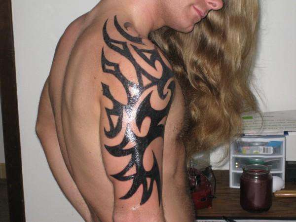 Stage two of this tribal project tattoo