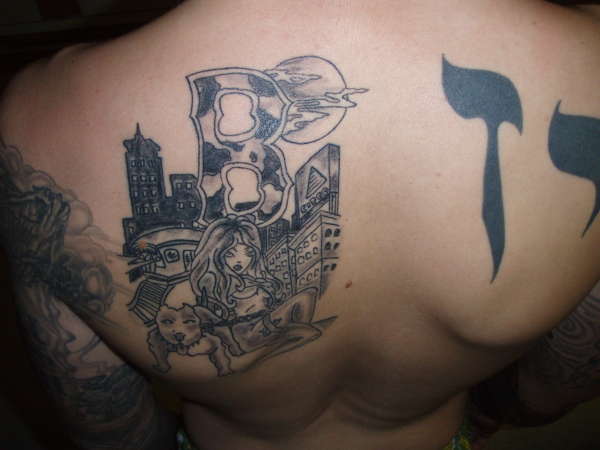 boston skyline and hebrew lettering tattoo boston skyline and hebrew lettering tattoo