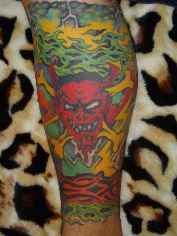 inside of right leg tattoo