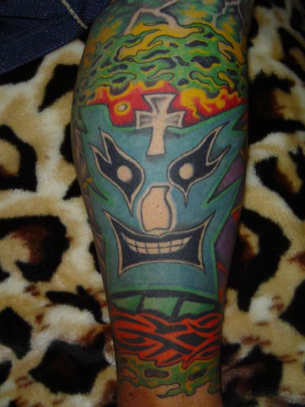 outside of right leg tattoo