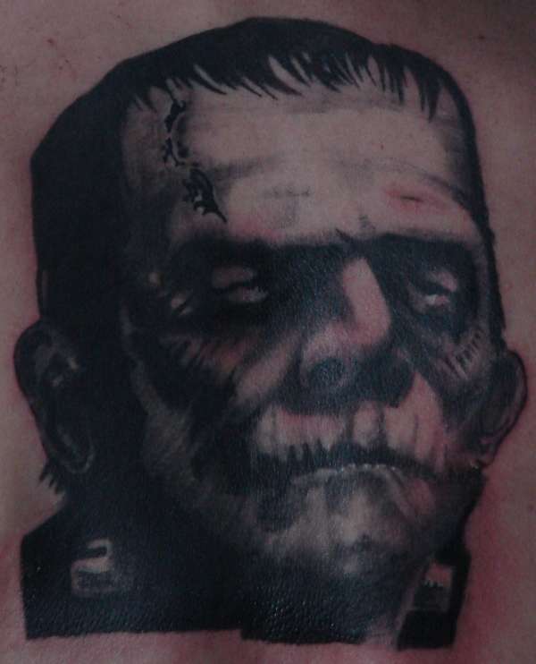 Frankienstien head tattoo
