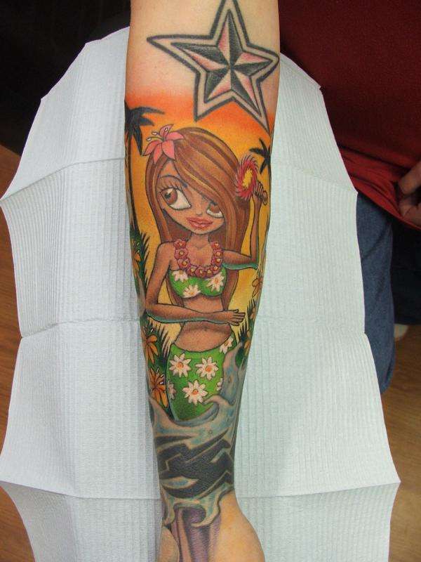 Hula Girl tattoo