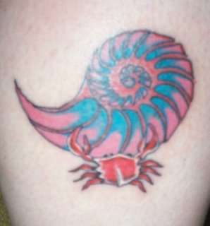 Shell and Crab tattoo
