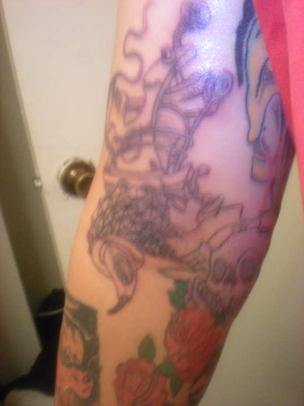tat2ing my arm myself tattoo