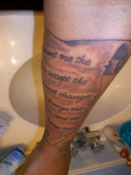 Serenity Prayer Left Side tattoo