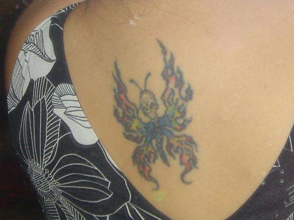 Skeleton butterfly tattoo